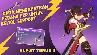 Beidou Build f2p Support  Dapatkan Claymore Katsuragikiri Nagamasa  Event Genshin Impact Indonesia [upl. by Cointon]