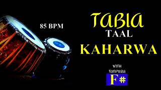 KAHARWA TAAL 8 BEATS । TABLA TAAL LOOP WITH TANPURA । SCALE  F [upl. by Ugo]