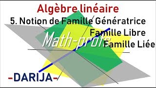 Espace VectorielNotion de Famille Génératrice Libre et Liée [upl. by Canale879]