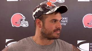 Jack Conklin on his return from knee injury Browns training camp [upl. by Ahtekal]