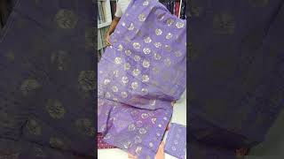 Lavender color exclusive Dhakai Jamdani halfsilk saree [upl. by Atiuqat421]