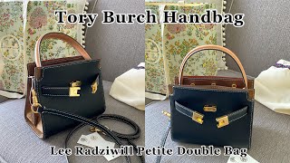 Tory Bury Lee Radziwill Petite Double Bag  Leather and Suede  Unboxing [upl. by Kirimia]