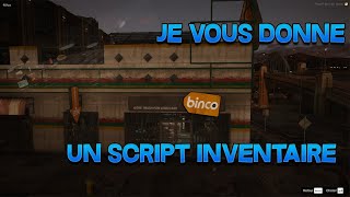 JE VOUS DONNE UN SCRIPT INVENTAIRE COMPLET FIVEM [upl. by Mallorie]