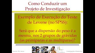 Exemplo de Execução do Teste de Homogeneidade de Variâncias de Levene no SPSS [upl. by O'Doneven]