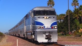 2014 Amtrak Trains in Cardiff by the Sea amp Carlsbad Village January 5th [upl. by Yenor]