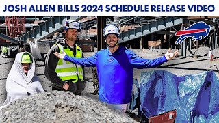 Josh Allen Reveals The Buffalo Bills 2024 Schedule From The New Stadium Construction Site [upl. by Aihsyn260]