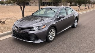 REVIEW  2018 Toyota Camry LE Predawn Gray Mica [upl. by Skrap115]