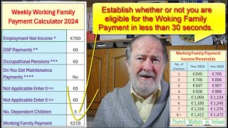 Working Family Payment One Minute to Complete Calculator 2024 [upl. by Gathard590]