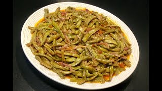 RECETTE VÉGÉTARIENNE LES HARICOTS VERTS À LA TOMATE [upl. by Treb]