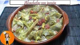 Alcachofas con jamón  Receta de Cocina en Familia [upl. by Elva]