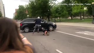 RAW Graphic video shows protester run over in Denver [upl. by Nnaeirb]