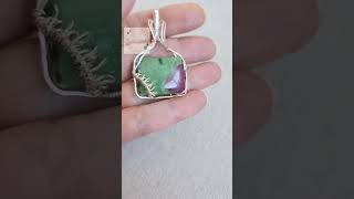 Zoisite handmade silver 925 pendant [upl. by Shiff]