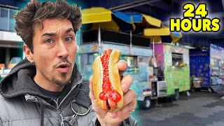 I Only Ate STREET FOOD for 24 HOURS in New York Impossible Food Challenge [upl. by Gimpel]