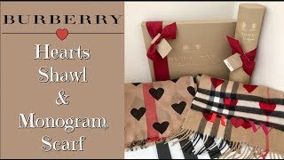 Burberry Heart Monogrammed Scarf amp Shawl  Reveal amp Comparison [upl. by Renaldo827]