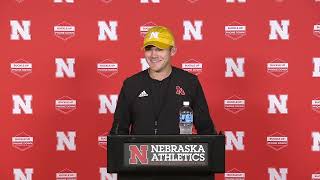 Nebraska wide receivers coach Garret McGuire fall camp press conference [upl. by Edithe]