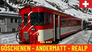 Cab Ride GöschenenAndermattRealp  Regional Train Matterhorn Gotthard Bahn Switzerland 4K [upl. by Ronen]