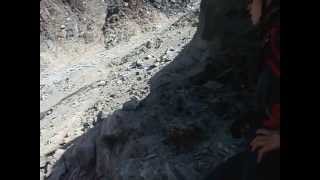 Rock falling in Grand Couloir Mont Blanc [upl. by Anitrak]