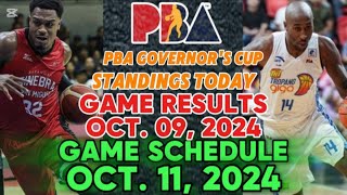 PBA STANDINGS TODAY as of OCT 09 2024 SEMIFINALS GAME RESULTS  GAME SCHEDULE FRIDAY OCT 11🏀🏀🏀 [upl. by Einuj844]