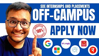 Off Campus SDE Opportunities amp Careers  All Batches [upl. by Arabel79]