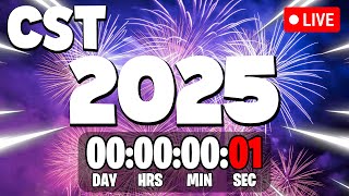 NEW YEARS 2025 COUNTDOWN LIVE 🔴 247 amp Central Standard Time CST New Year Countdown [upl. by Irv]