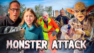 HAUNTED HOUSE MONSTERS ATTACKED MY DAD  the McCartys Halloween videos [upl. by Layod]