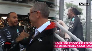 Quand Lewis Hamilton interpelle Stefano Domenicali après le report des qualifications  🇧🇷 [upl. by Macguiness]