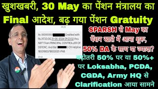 31 May Pension Credited Gratuity Limit बढ़ गया 50 या ज्यादा हो गया Clear देखें sparsh csd msp [upl. by Naahsar253]