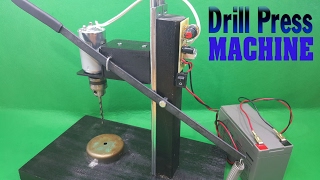 How To Make Powerful Drill Press 12volt With 775 Motor [upl. by Stoops]