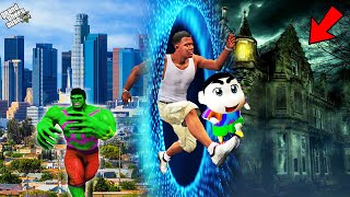 GTA 5  SHINCHAN AND AVENGERS Travel To Horror Ghost World Through Portal in GTA 5   Techerz [upl. by Allehcim852]