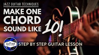 🎸 Mastering Jazz Guitar Transforming 1 Chord Shape into 10 Sounds [upl. by Leisam]