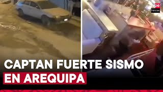 Temblor en Arequipa cámaras de seguridad captan el momento del fuerte sismo de magnitud 70 [upl. by Yreffoeg]