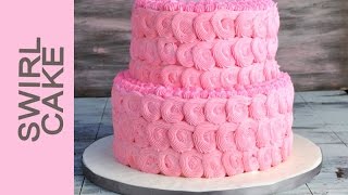 BUTTERCREAM SWIRL CAKE TUTORIAL [upl. by Ligetti]