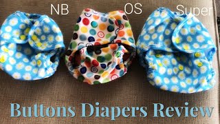 Buttons Diapers Comparison NB OS and Super Covers [upl. by Yeldarb]