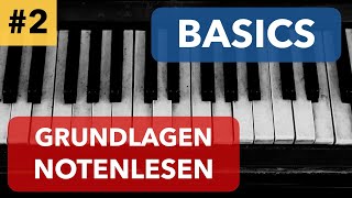 Basics Grundlagen Notenlesen  Stammtonreihe Notensystem Notenschlüssel Oktavräume [upl. by Dixie173]