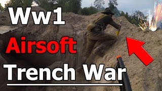 INTENSE WW1 Airsoft Trench War WITH FIREWORKS [upl. by Sonafets]