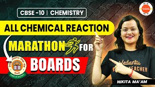 All chemical Reactions for Class 10 Chemistry in One shot Marathon  CBSE Board Exam 2024 [upl. by Enneira971]