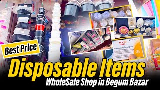 Best Disposable Items WholeSale Shops in Hyderabad  Vinayaka Packaging disposableglass begumbazar [upl. by Riordan]