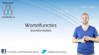 Transformaties van grafieken van wortelfuncties vwo B  WiskundeAcademie [upl. by Anih226]