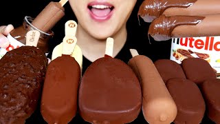 ASMR MAGNUM CHOCOLATE ICE CREAM DESSERT MUKBANG NUTELLA es krim sorveteアイスクリーム매그넘 초콜릿아이스크림 누텔라 디저트먹방 [upl. by Mollie609]