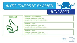 Compleet auto theorie examen juli 2023 [upl. by Hashum]