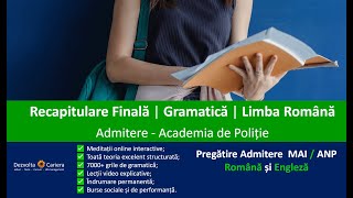 Admitere Academia de Poliție 2021  Recapitulare Programa și materia de gramatică  limba română [upl. by Madora644]