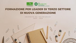 Master per leader di Terzo Settore  UNIVOL Milano [upl. by Suoiradal]