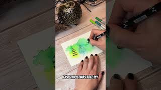 Weihnachtsbaum ganz einfach gemalt shots art painting diy weihnachten xmas drawingtutorial [upl. by Sulecram]