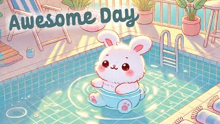 Awesome Day Lofi 💦 1 Hour Cafe Song ☕ Cute Bunny 🐰 cute amp relaxing music 🍯 Make Your Day Better [upl. by Assirrem]