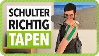 Schulter Tapen Anleitung  Kinesiologie Tape Schulter Stabilisieren  Netztherapeuten [upl. by Kolva]