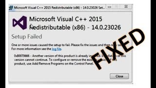 how to fix Microsoft Visual C 2015 Redistributable Setup Failed 0x80240017 [upl. by Grimaud]