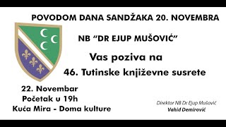 Tutinski književni susreti 22 novembra u 19 sati Kuća mira [upl. by Karisa]