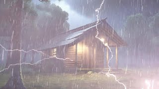 Stormy Night in a Remote Cabin in the Woods  The soundscape of thunder and rain [upl. by Cranston]