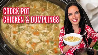 Easy Crock pot chicken and dumplings Recipe  With Secret Ingredient [upl. by Cherilynn]