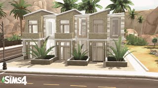 Oasis Townhomes with CC 🌴 Sims 4 Speedbuild [upl. by Drawde]